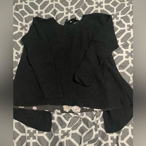 LOFT Open Back Floral Sweater